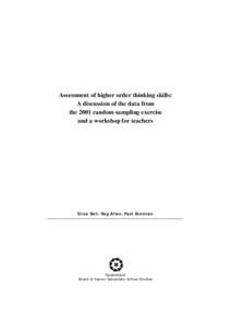 Assessment of higher order thinking skills (HOTS), 2001