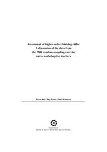 Educational psychology / Sampling / Survey methodology / National Science Education Standards / Critical thinking / Education / Education reform / Standards-based education