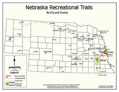 Nebraska Recreational Trails By City and County Chadron  Valentine