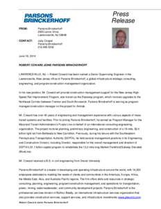 Press Release FROM: Parsons Brinckerhoff 2000 Lenox Drive