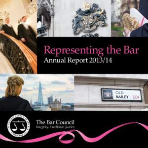 Representing the Bar Annual Report[removed]The Bar Council  Integrity. Excellence. Justice.