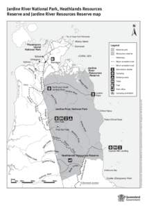 Jardine River National Park Heathlands Resources Reserve and Jardine River Resources Reserve map