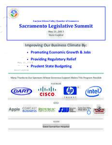 San Jose Silicon Valley Chamber of Commerce  Sacramento Legislative Summit May 21, 2013 State Capitol
