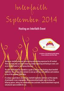 Interfaith  September 2014 Hosting an Interfaith Event  An initiative of the National Assembly Working