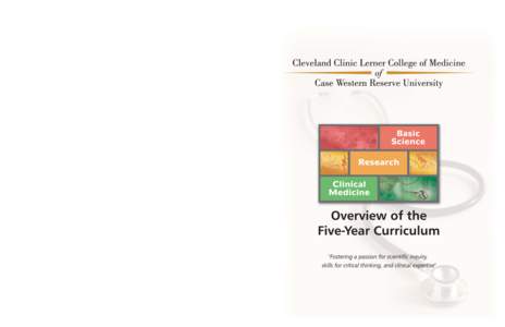 Cleveland Clinic Lerner College of Medicine of Case Western Reserve University Overview of the Five-Year Curriculum