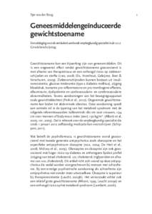 Ype van der Brug  Geneesmiddelengeïnduceerde gewichtstoename Een uitdaging voor de ambulant werkende verpleegkundig specialist in de ggz Gevalsbeschrijving