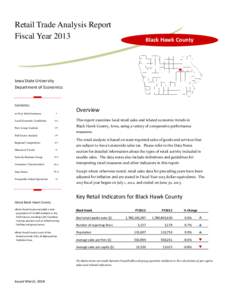 Retail Trade Analysis Report Fiscal Year 2013 Black Hawk County  Iowa State University