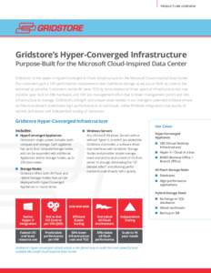 PRODUCT LINE OVERVIEW  Gridstore’s Hyper-Converged Infrastructure Purpose-Built for the Microsoft Cloud-Inspired Data Center Gridstore™ is the leader in HyperConverged All-Flash Infrastructure for the Microsoft Cloud
