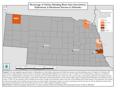 Percentage of Surface Drinking Water from Intermittent, Ephemeral or Headwater Streams in Nebraska