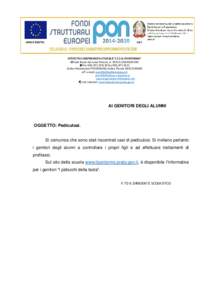 ISTITUTO COMPRENSIVO STATALE “I.C.S IL PONTORMO” Viale Beato Giovanni Parenti, 3– 59015 CARMIGNANO TelFaxCodice Ministeriale POIC80600Q-Codice Fiscalee-mail: poic80600q@istru