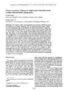 JOURNAL OF GEOPHYSICAL RESEARCH, VOL. 99, NO. B8, PAGES 15,853-15,860, AUGUST 10, 1994  Phase transition Clapeyron slopes and transition zone