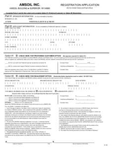 AMSOIL INC.  REGISTRATION APPLICATION AMSOIL BUILDING l SUPERIOR, WI 54880