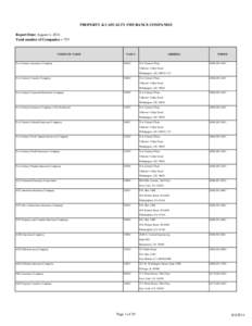 PROPERTY & CASUALTY INSURANCE COMPANIES Report Date: August 4, 2014 Total number of Companies = 755 COMPANY NAME