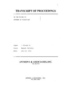 MSHA - Transcripts of Public Hearings - Pattern of Violations - Hazard, Kentucky  - July 12, 2011