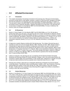 RMP-A and EA  Chapter 3.0 – Affected Environment 3-1