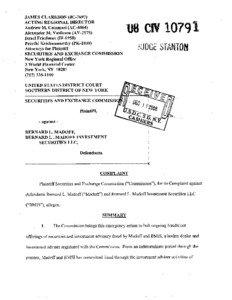 Complaint: Bernard L. Madoff; Bernard L. Madoff Investment Securities LLC