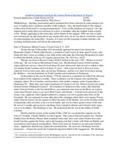 Southern Campaign American Revolution Pension Statements & Rosters Pension application of John Presley S3738 fn7NC Transcribed by Will Graves[removed]Methodology: Spelling, punctuation and/or grammar have been corrected