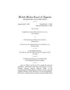 United States Court of Appeals FOR THE DISTRICT OF COLUMBIA CIRCUIT Argued April 8, 2005  Decided July 15, 2005