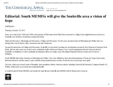 Soulsville / McLemore / The Commercial Appeal / Geography of the United States / Tennessee / Stax Museum / Memphis /  Tennessee