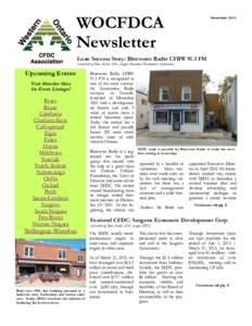 WOCFDCA Newsletter November[removed]Loan Success Story: Bluewater Radio CFBW 91.3 FM