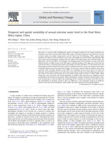 Temporal and spatial variability of annual extreme water level in the Pearl River Delta region, China