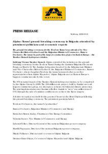 PRESS RELEASE  Salzburg, [removed]