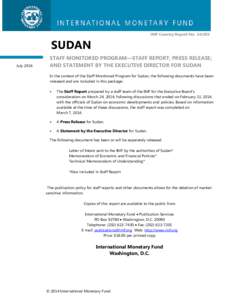 Microsoft Word - DMSDR1S-#[removed]v15-Sudan_-_2014_-_Staff_Report_for_the_Request_for_a_New_SMP__February_4-13_.DOCX