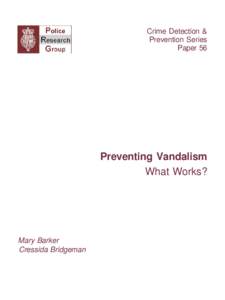 Crime Detection & Prevention Series Paper 56 Preventing Vandalism What Works?