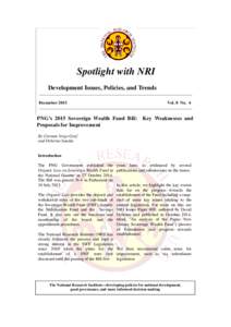 Spotlight with NRI Development Issues, Policies, and Trends _______________________________________________________________________________ December May