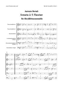 www.floetennoten.net  Bertali Sonatella Seite 1 Antonio Bertali