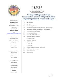 Agenda  April 4, 2013 Governmental Center, 301 North Olive Avenue, 6th Floor Commissioners Chambers