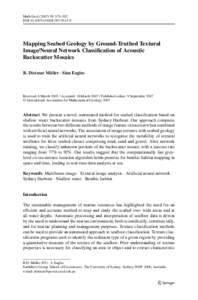 Math Geol: 575–592 DOIs11004Mapping Seabed Geology by Ground-Truthed Textural Image/Neural Network Classification of Acoustic Backscatter Mosaics