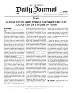 MONday, AUGUST 20, 2007 Official Newspaper of the San Francisco Superior Court and United States Northern District Court Since 1893