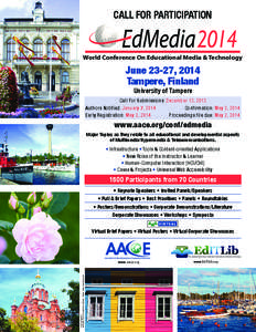 Call for PartiCiPation[removed]World Conference On Educational Media & Technology  June 23-27, 2014