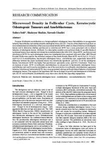 Anatomy / Odontogenic cyst / Keratocystic odontogenic tumour / Ameloblastoma / Cyst / Dentigerous cyst / Periapical cyst / Angiogenesis / Odontogenic / Dentistry / Anatomical pathology / Odontogenic tumors