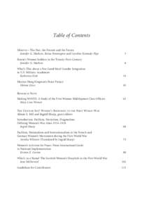 Table of Contents Minerva— The Past, the Present and the Future Jennifer G. Mathers, Reina Pennington and Caroline Kennedy-Pipe 3