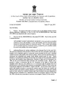 Disability / National Informatics Centre / Convention on the Rights of Persons with Disabilities / International relations / Government / India / Ministry of Social Justice and Empowerment / Reservation in India / Disability rights