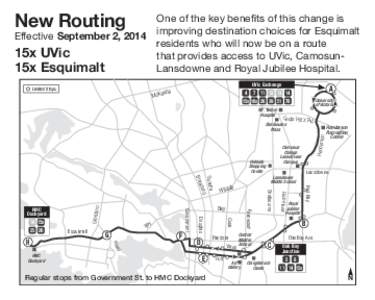 New Routing  Effective September 2, 2014 15x UVic 15x
