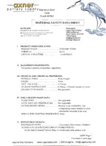 Health / Occupational safety and health / Industrial hygiene / Material safety data sheet / Materials / Safety engineering / Datasheet / Fire extinguisher / Personal protective equipment / Safety / Technology / Documents