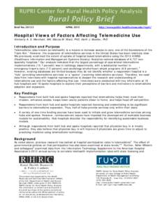 RUPRI Policy Brief - Telehealth Uptake