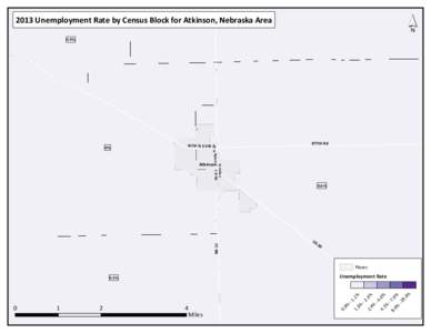 ´  2013 Unemployment Rate by Census Block for Atkinson, Nebraska Area 0.9%  W 5th St E 5th S t