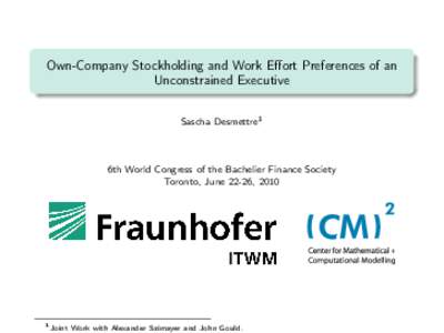 Asymmetric information / Financial risk / Dynamic programming / Hamilton–Jacobi–Bellman equation / Optimal control / Principal–agent problem / Mathematical optimization / Risk aversion / Control theory / Economics / Statistics