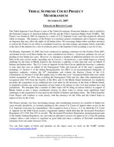 Native American Rights Fund / Narragansett people / Tribal sovereignty in the United States / Indian Reorganization Act / Joint Tribal Council of the Passamaquoddy Tribe v. Morton / Narragansett land claim / Nevada v. Hicks / Supreme Court of the United States / National Congress of American Indians / Law / Narragansett tribe / Aboriginal title in the United States