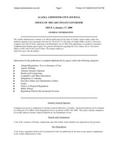 Alaska Administrative Journal  Page 1 Printed: :27:04 PM