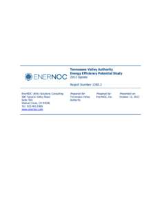 Tennessee Valley Authority / Energy in the United States / EnerNOC / Energy conservation in the United States