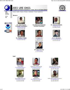 ECSU 2003 URE OMS Staff  1 of 2 http://nia.ecsu.edu/ureoms2003/staff.html