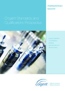 PHARMACEUTICALS INDUSTRY Cogent Standards and Qualifications Prospectus