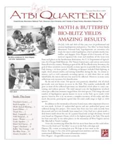 ATBI QUARTERLY Autumn Newsletter 2000 Great Smoky Mountains National Park, Discover Life in America, and Friends of Great Smoky Mountains National Park  MOTH & BUTTERFLY