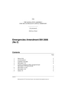 2006  THE LEGISLATIVE ASSEMBLY FOR THE AUSTRALIAN CAPITAL TERRITORY  (As presented)