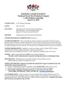 Scouting / Portland /  Maine / Incident Command System / Management / Public safety / Firefighting in the United States / Incident management / Scout Leader